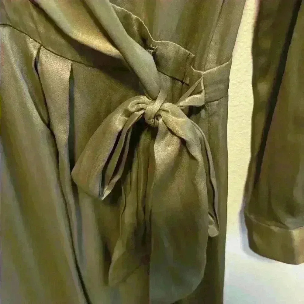 Reiss Arabella Satin Shirt-Style Midi Dress Size 8 - Picture 5 of 14